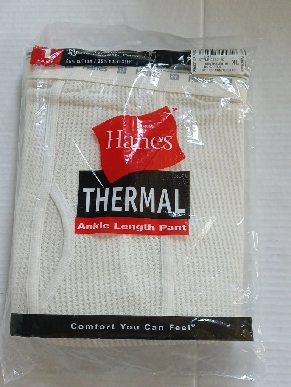 Vintage 2000's Hanes Men's Thermal Single Pant Ankle Length Cotton Blend XL